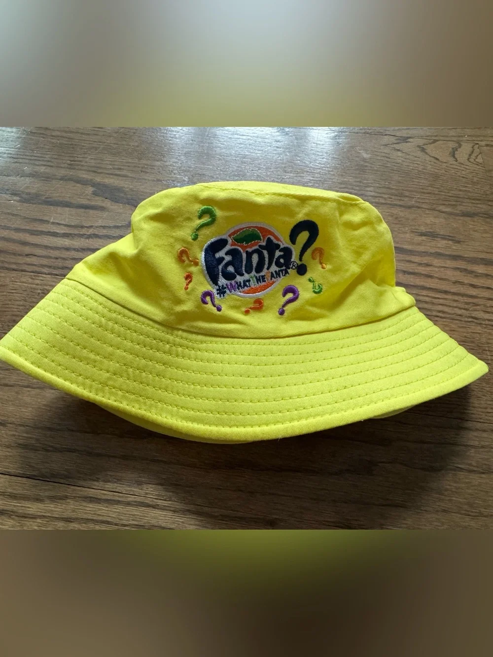 Vintage Fanta “Wanta Fanta?” Yellow Bucket Hat Y2K Promo